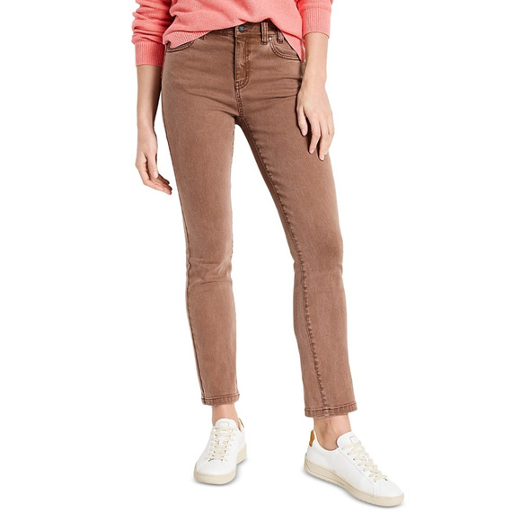 Nic+Zoe Women Mid Rise Straight Ankle Jeans Tandoori Size 32X28